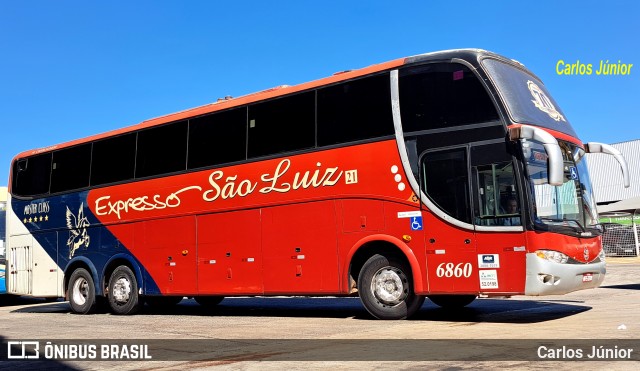 Expresso São Luiz 6860 na cidade de Goiânia, Goiás, Brasil, por Carlos Júnior. Número da foto: #12279107.
