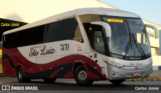 Expresso São Luiz 7470 na cidade de Goiânia, Goiás, Brasil, por Carlos Júnior. Número da foto: #12279054.