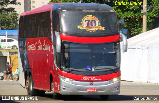 Expresso São Luiz 7820 na cidade de Goiânia, Goiás, Brasil, por Carlos Júnior. Número da foto: #12278368.