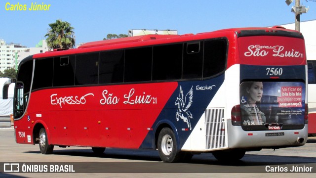 Expresso São Luiz 7560 na cidade de Goiânia, Goiás, Brasil, por Carlos Júnior. Número da foto: #12278654.