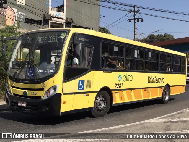 Viação Elite 2281 na cidade de Volta Redonda, Rio de Janeiro, Brasil, por Luiz Eduardo Lopes da Silva. Número da foto: #12280065.