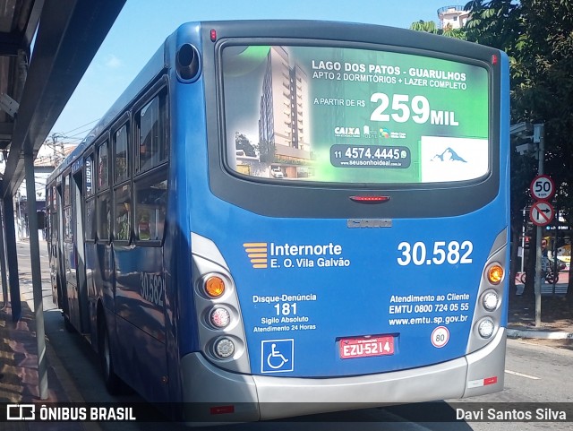 Empresa de Ônibus Vila Galvão 30.582 na cidade de São Paulo, São Paulo, Brasil, por Davi Santos Silva. Número da foto: #12282428.