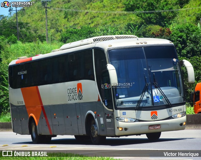 Viação Cidade do Aço RJ 174.109 na cidade de Paracambi, Rio de Janeiro, Brasil, por Victor Henrique. Número da foto: #12286967.