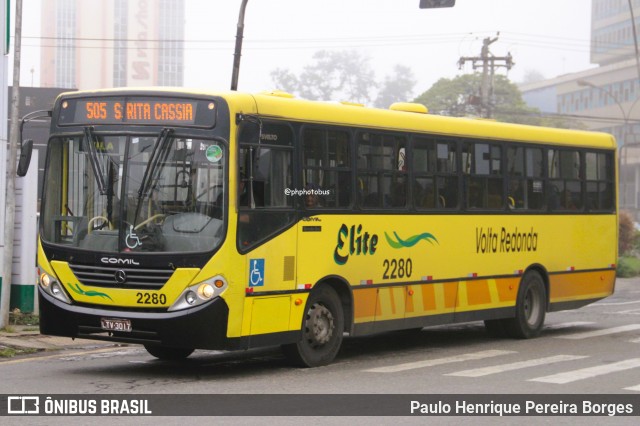 Viação Elite 2280 na cidade de Volta Redonda, Rio de Janeiro, Brasil, por Paulo Henrique Pereira Borges. Número da foto: #12285128.
