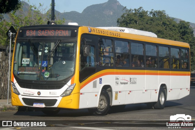 Transportes Paranapuan B10021 na cidade de Rio de Janeiro, Rio de Janeiro, Brasil, por Lucas Alvim. Número da foto: #12287135.