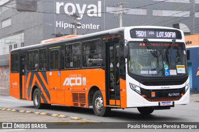 Viação Cidade do Aço RJ 174.011 na cidade de Volta Redonda, Rio de Janeiro, Brasil, por Paulo Henrique Pereira Borges. Número da foto: #12285133.