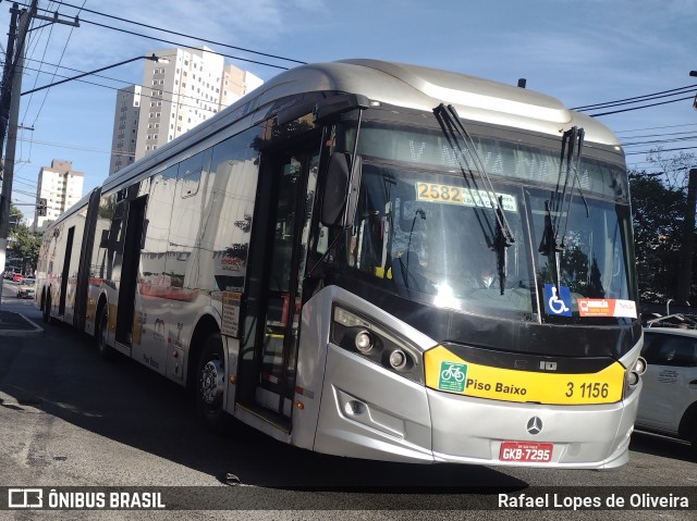 Viação Metrópole Paulista - Zona Leste 3 1156 na cidade de São Paulo, São Paulo, Brasil, por Rafael Lopes de Oliveira. Número da foto: #12218329.