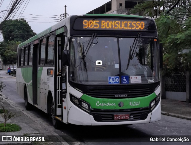Caprichosa Auto Ônibus B27063 na cidade de Rio de Janeiro, Rio de Janeiro, Brasil, por Gabriel Conceição. Número da foto: #12289310.