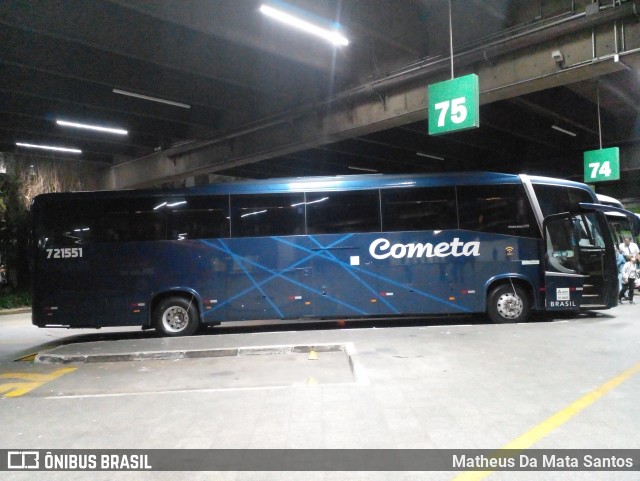 Viação Cometa 721551 na cidade de São Paulo, São Paulo, Brasil, por Matheus Da Mata Santos. Número da foto: #12292016.