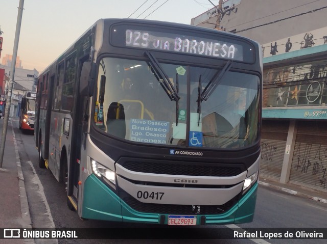 Auto Viação Urubupungá 00417 na cidade de Osasco, São Paulo, Brasil, por Rafael Lopes de Oliveira. Número da foto: #12291123.