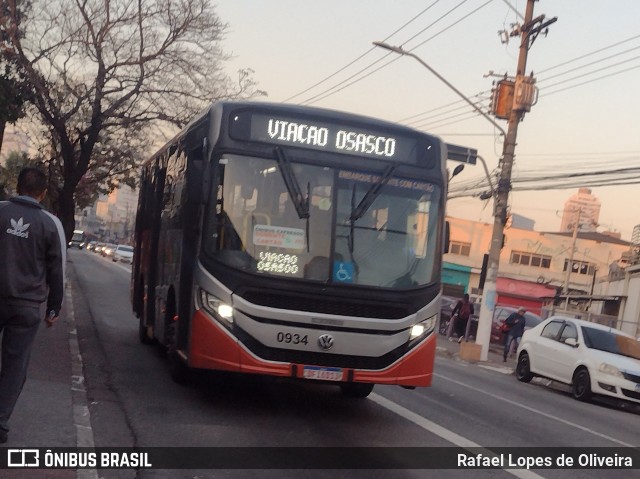 Viação Osasco 0934 na cidade de Osasco, São Paulo, Brasil, por Rafael Lopes de Oliveira. Número da foto: #12291070.