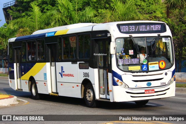 Viação Pinheiral 3006 na cidade de Volta Redonda, Rio de Janeiro, Brasil, por Paulo Henrique Pereira Borges. Número da foto: #12225471.