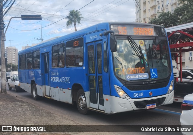 SOPAL - Sociedade de Ônibus Porto-Alegrense Ltda. 6648 na cidade de Porto Alegre, Rio Grande do Sul, Brasil, por Gabriel da Silva Ristow. Número da foto: #12224747.