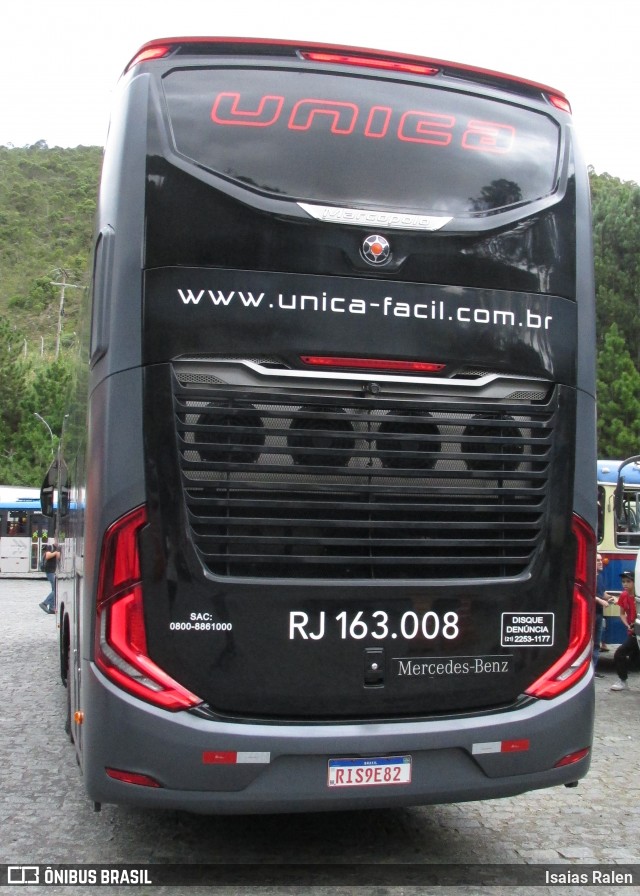 Transportes Única Petrópolis RJ 163.008 na cidade de Juiz de Fora, Minas Gerais, Brasil, por Isaias Ralen. Número da foto: #12225625.