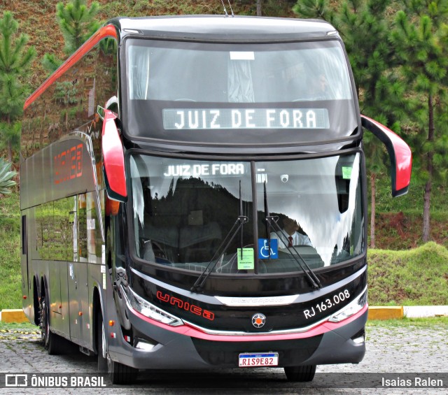 Transportes Única Petrópolis RJ 163.008 na cidade de Juiz de Fora, Minas Gerais, Brasil, por Isaias Ralen. Número da foto: #12225648.