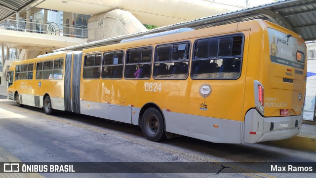 Companhia Carris Porto-Alegrense 0824 na cidade de Porto Alegre, Rio Grande do Sul, Brasil, por Max Ramos. Número da foto: #12224453.