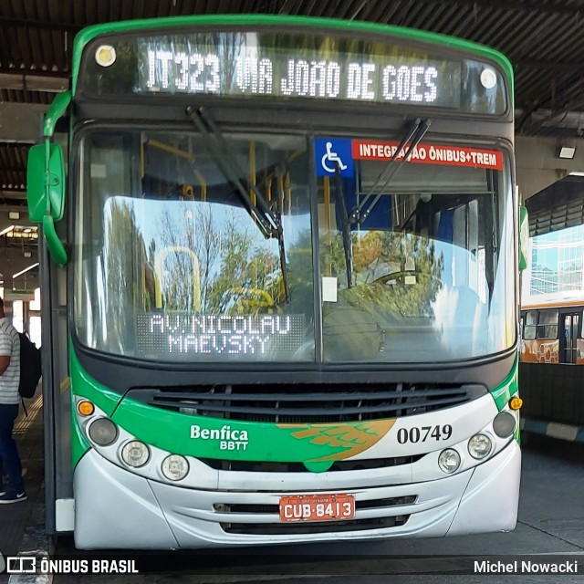BBTT - Benfica Barueri Transporte e Turismo 00749 na cidade de Jandira, São Paulo, Brasil, por Michel Nowacki. Número da foto: #12229524.