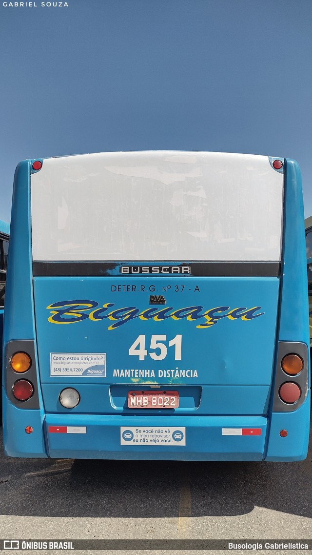 Biguaçu Transportes Coletivos Administração e Participação 451 na cidade de Florianópolis, Santa Catarina, Brasil, por Busologia Gabrielística. Número da foto: #12233400.