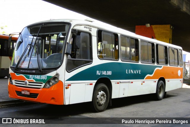 Linave Transportes RJ 146.080 na cidade de Nova Iguaçu, Rio de Janeiro, Brasil, por Paulo Henrique Pereira Borges. Número da foto: #12234135.