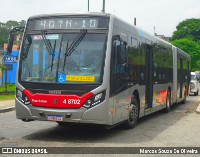Express Transportes Urbanos Ltda 4 8702 na cidade de São Paulo, São Paulo, Brasil, por Marcos Souza De Oliveira. Número da foto: #12233614.
