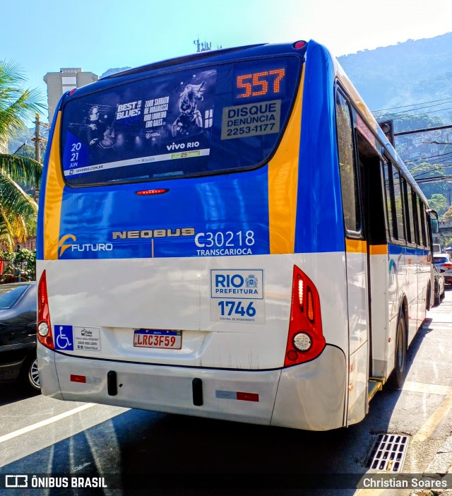 Transportes Futuro C30218 na cidade de Rio de Janeiro, Rio de Janeiro, Brasil, por Christian Soares. Número da foto: #12234257.