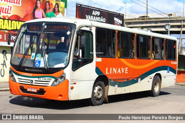 Linave Transportes RJ 146.080 na cidade de Queimados, Rio de Janeiro, Brasil, por Paulo Henrique Pereira Borges. Número da foto: #12234142.