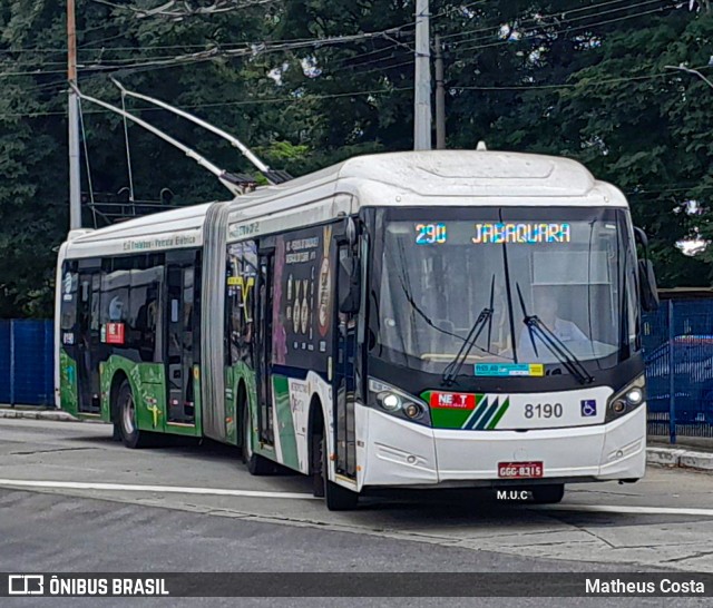 Next Mobilidade - ABC Sistema de Transporte 8190 na cidade de São Paulo, São Paulo, Brasil, por Matheus Costa. Número da foto: #12233042.