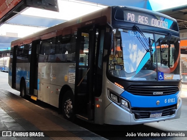 Transwolff Transportes e Turismo 6 6103 na cidade de São Paulo, São Paulo, Brasil, por João Victor Reis de Almeida. Número da foto: #12234286.