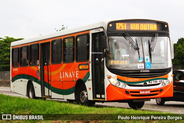 Linave Transportes RJ 146.083 na cidade de Nova Iguaçu, Rio de Janeiro, Brasil, por Paulo Henrique Pereira Borges. Número da foto: #12234161.