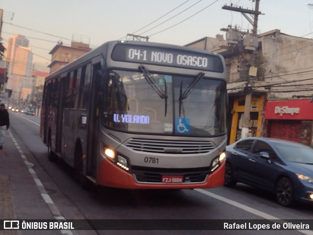 Viação Osasco 0781 na cidade de Osasco, São Paulo, Brasil, por Rafael Lopes de Oliveira. Número da foto: #12293720.