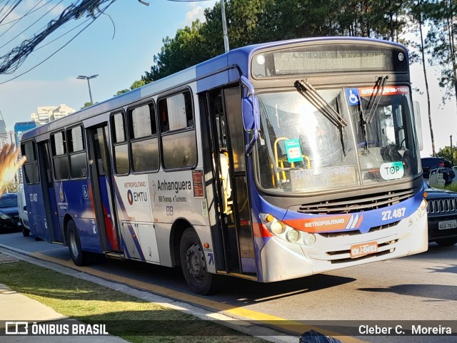 BBTT - Benfica Barueri Transporte e Turismo 27.487 na cidade de Barueri, São Paulo, Brasil, por Cleber C.  Moreira. Número da foto: #12294820.