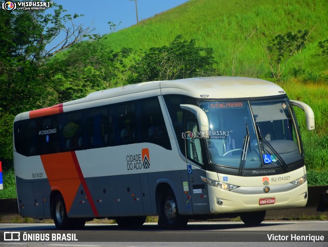 Viação Cidade do Aço RJ 174.027 na cidade de Paracambi, Rio de Janeiro, Brasil, por Victor Henrique. Número da foto: #12294997.