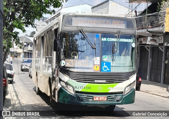Transportes Flores RJ 128.130 na cidade de São João de Meriti, Rio de Janeiro, Brasil, por Gabriel Conceição. Número da foto: #12294893.