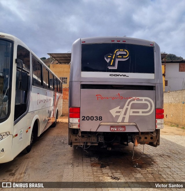 Paraibuna Transportes 20038 na cidade de Carangola, Minas Gerais, Brasil, por Victor Santos. Número da foto: #12295455.