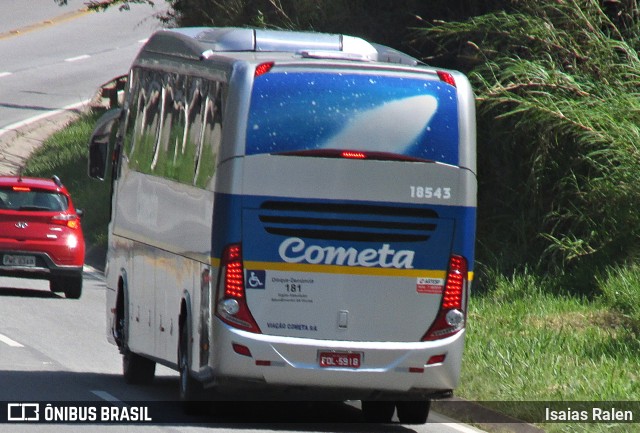 Viação Cometa 18543 na cidade de Santos Dumont, Minas Gerais, Brasil, por Isaias Ralen. Número da foto: #12296009.