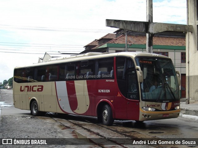 Transportes Única Petrópolis RJ 163.029 na cidade de Rio de Janeiro, Rio de Janeiro, Brasil, por André Luiz Gomes de Souza. Número da foto: #12320068.