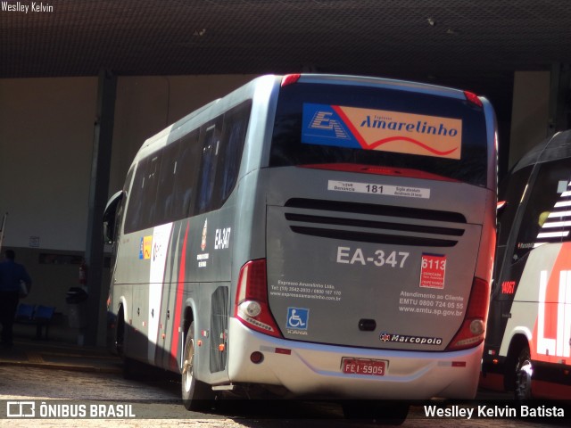 Expresso Amarelinho EA-347 na cidade de Itapetininga, São Paulo, Brasil, por Weslley Kelvin Batista. Número da foto: #12318824.