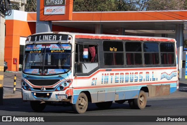 Inter Bus SRL - Linea 1 21 na cidade de San Lorenzo, Central, Paraguai, por José Paredes. Número da foto: #12320430.