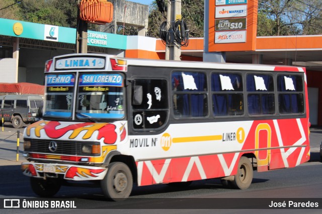 Inter Bus SRL - Linea 1 011 na cidade de San Lorenzo, Central, Paraguai, por José Paredes. Número da foto: #12320386.