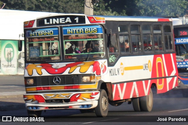 Inter Bus SRL - Linea 1 27 na cidade de San Lorenzo, Central, Paraguai, por José Paredes. Número da foto: #12320438.
