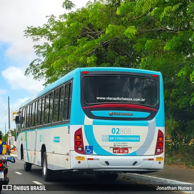 Viação Fortaleza 02808 na cidade de Fortaleza, Ceará, Brasil, por Jonathan Nunes. Número da foto: #12326425.