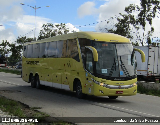 Viação Itapemirim 60001 na cidade de Caruaru, Pernambuco, Brasil, por Lenilson da Silva Pessoa. Número da foto: #12327274.