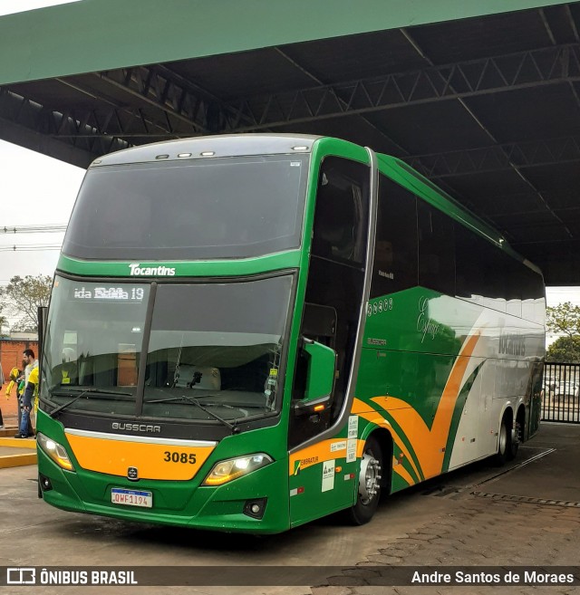 Tocantins Transportes e Turismo 3085 na cidade de Goiânia, Goiás, Brasil, por Andre Santos de Moraes. Número da foto: #12325320.