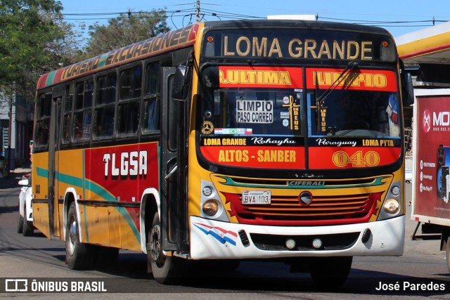 TLGSA - Transporte Loma Grande S.A. - Línea 132 > Transporte LomaGrandense S.A. 040 na cidade de San Lorenzo, Central, Paraguai, por José Paredes. Número da foto: #12328633.