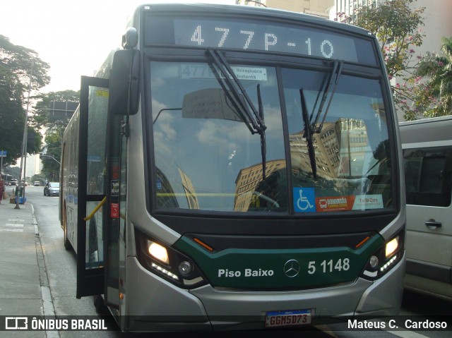 Via Sudeste Transportes S.A. 5 1148 na cidade de São Paulo, São Paulo, Brasil, por Mateus C.  Cardoso. Número da foto: #12329658.
