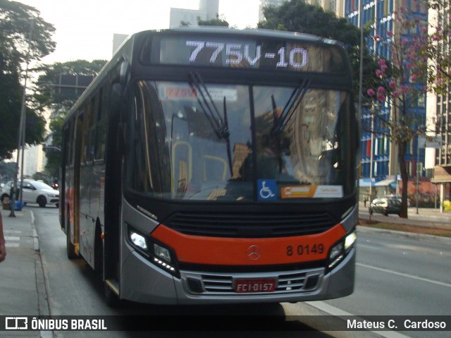 TRANSPPASS - Transporte de Passageiros 8 0149 na cidade de São Paulo, São Paulo, Brasil, por Mateus C.  Cardoso. Número da foto: #12330568.