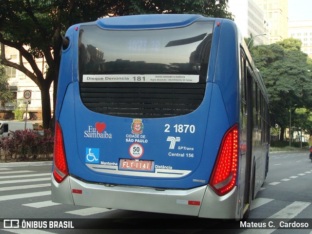 Sambaíba Transportes Urbanos 2 1870 na cidade de São Paulo, São Paulo, Brasil, por Mateus C.  Cardoso. Número da foto: #12330575.