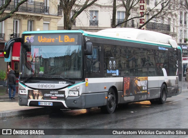 RATP - Régie Autonome des Transports Parisiens 6070 na cidade de Paris, Île-de-France, França, por Charlestom Vinicius Carvalho Silva. Número da foto: #12331823.