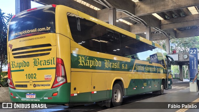 Viação Rápido Brasil 1002 na cidade de São Paulo, São Paulo, Brasil, por Fábio Paixão. Número da foto: #12331352.