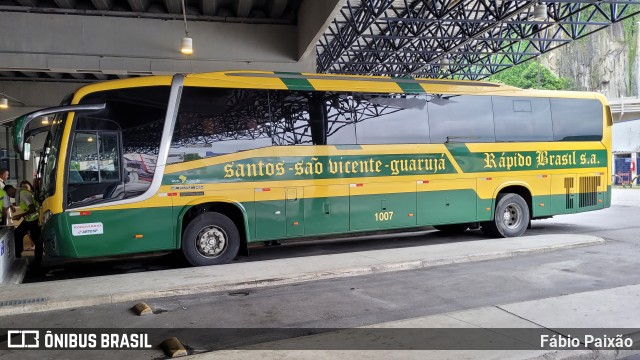 Viação Rápido Brasil 1007 na cidade de Santos, São Paulo, Brasil, por Fábio Paixão. Número da foto: #12331353.